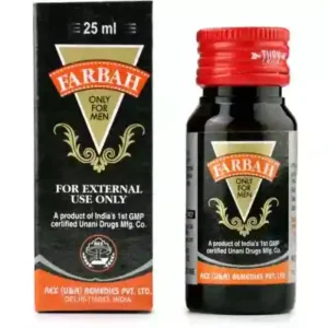 Rex Farbah Oil 25ml bottle and box – Unani herbal oil for men